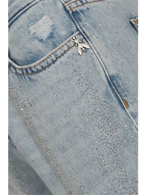 Jeans a sigaretta in denim chiaro con strass Patrizia Pepe | 8P0788 D141CB08